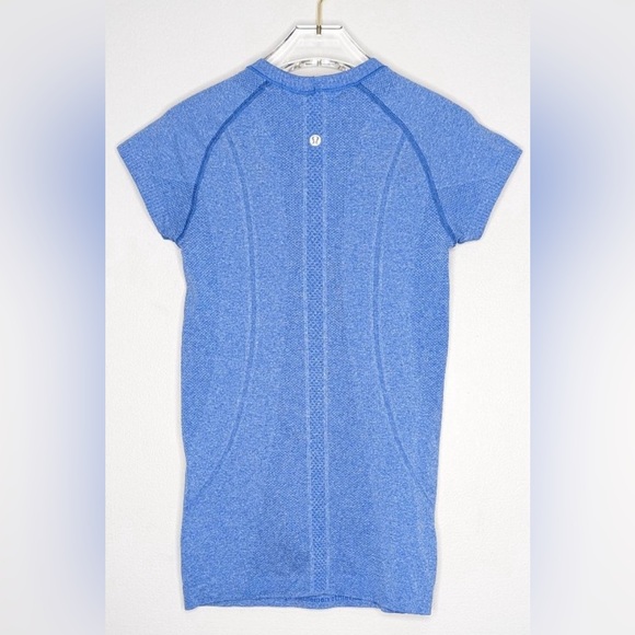 LULULEMON SWIFTLY TECH TEE SHORT SLEEVE V NECK HEATHERED HARVOR BLUE 4 - Picture 2 of 3